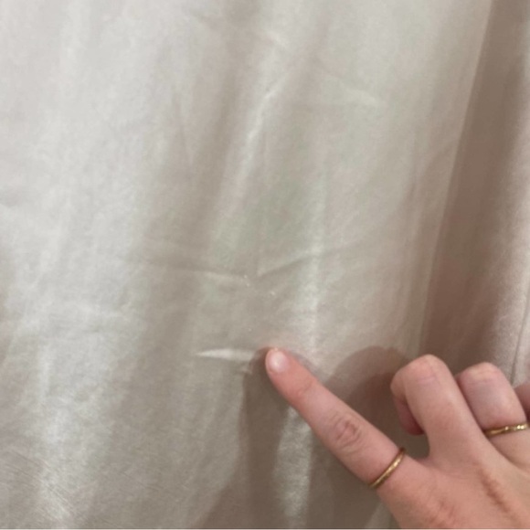 Princess Polly Champagne Silky Cowl Neck Slit Star Power Mini Dress Size 4 - Picture 5 of 5